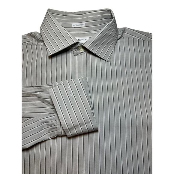 Banana Republic Fitted Woven in Italy French Cuff Dress Shirt Mens 16-16.5 L - Picture 1 of 6